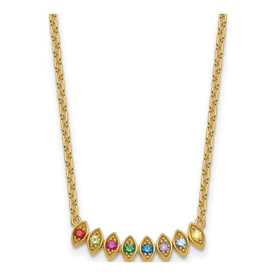 14K Yellow Gold Personalized Mother's Birthstone Necklace – view 2