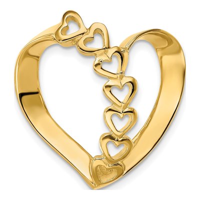 14K Yellow Gold Family Heart Slide Pendant – view 6