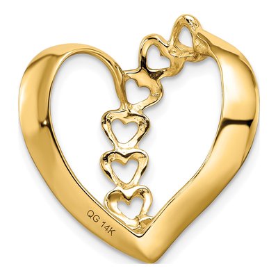 14K Yellow Gold Heart Slide Mother's Pendant Mounting – view 4