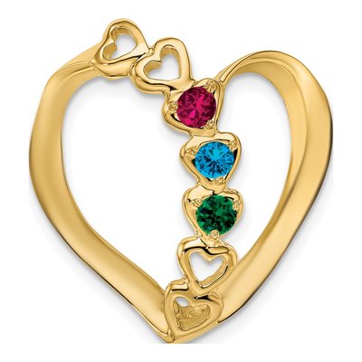 14K Yellow Gold Heart Slide Mother's Pendant Mounting – view 2