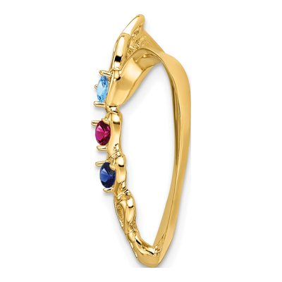 14K Yellow Gold Heart Slide Mother's Pendant Mounting – view 3