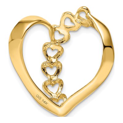 14K Yellow Gold Heart Slide Mother's Pendant Mounting – view 4