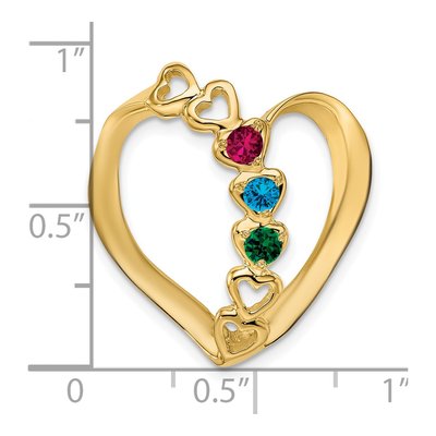 14K Yellow Gold Heart Slide Mother's Pendant Mounting – view 6