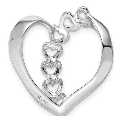 14K White Gold 3-Stone Mothers Heart Slide Mounting – view 4