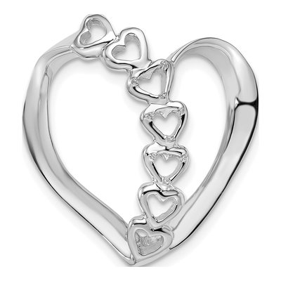 14K White Gold 3-Stone Mothers Heart Slide Mounting – view 5