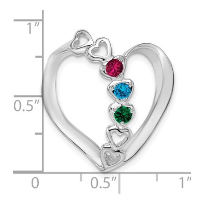 14K White Gold 3-Stone Mothers Heart Slide Mounting – view 6