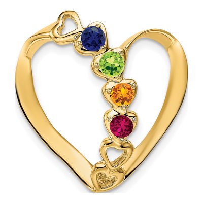 14K Yellow Gold Heart Slide Mother's Pendant Mounting – view 2