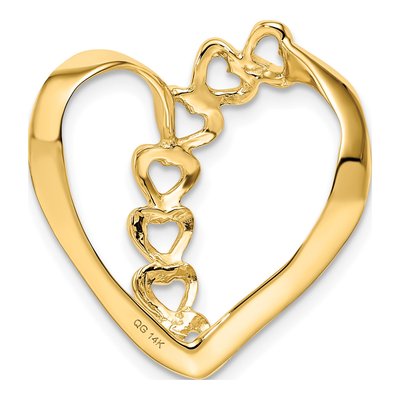 14K Yellow Gold Heart Slide Mother's Pendant Mounting – view 4