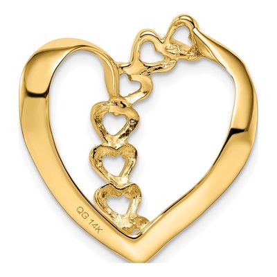 14K Yellow Gold 5-Stone Heart Slide Mother's Jewelry Mounting – view 4