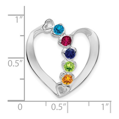 14K White Gold 5-Stone Mother's Slide Pendant – view 2