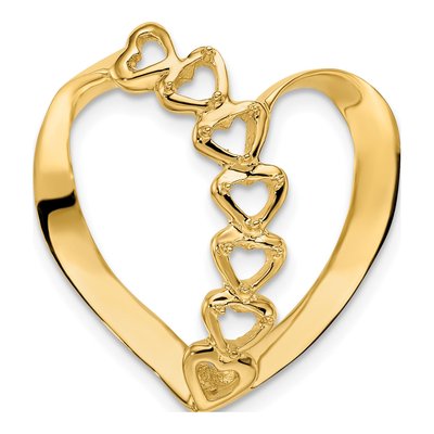 14K White Gold Family Heart Slide Pendant – view 5