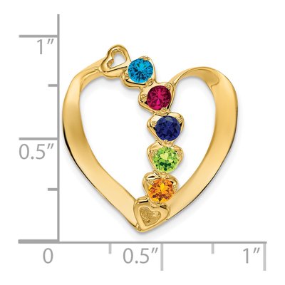 14K White Gold Family Heart Slide Pendant – view 6