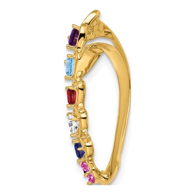 14K Yellow Gold 6-Stone Slide Mother's Pendant Mounting – view 3