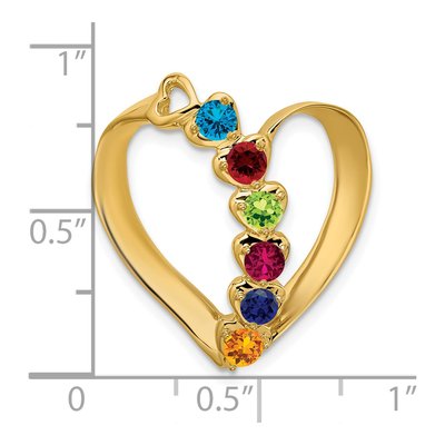 14K Yellow Gold 6-Stone Slide Mother's Pendant Mounting – view 6