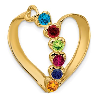 14K Yellow Gold Family Heart Slide Pendant – view 3
