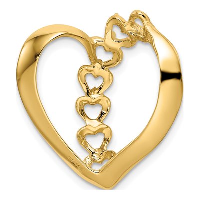 14K Yellow Gold Family Heart Slide Pendant – view 5