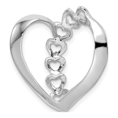 14K White Gold 6-Stone Mother's Heart Slide Pendant – view 4
