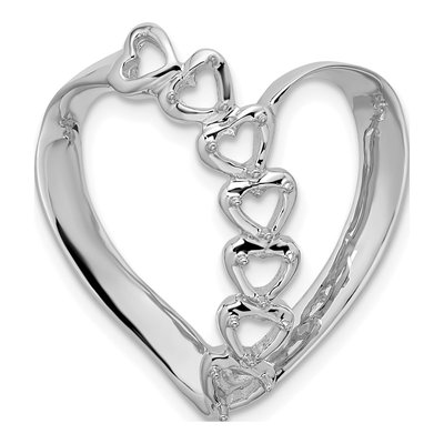 14K White Gold Family Heart Slide Pendant – view 5