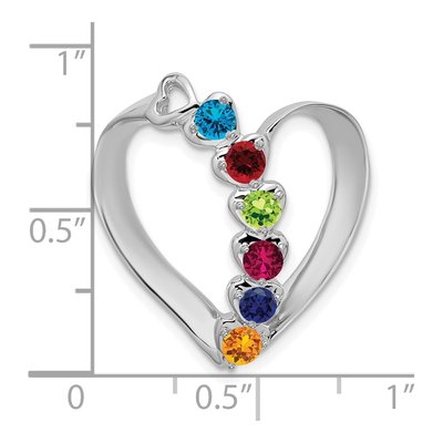 14K White Gold Family Heart Slide Pendant – view 6
