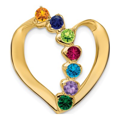 14K Yellow Gold Heart Slide Mother's Jewelry Mounting – view 2