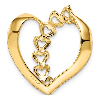 14K Yellow Gold Heart Slide Mother's Jewelry Mounting – view 4