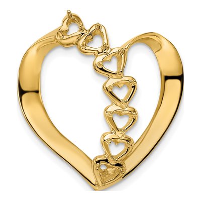 14K Yellow Gold Heart Slide Mother's Jewelry Mounting – view 5