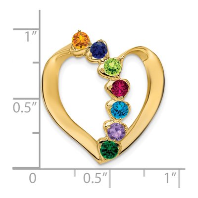 14K Yellow Gold Heart Slide Mother's Jewelry Mounting – view 6