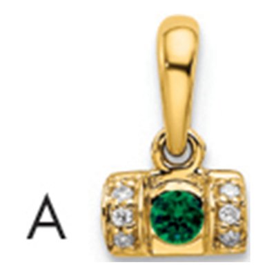 14K Yellow Gold Diamond Personalized Family Pendant