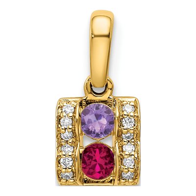 14K Yellow Gold Diamond Family Pendant – view 2