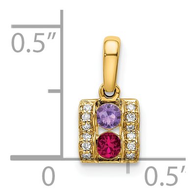 14K Yellow Gold Diamond Family Pendant – view 5