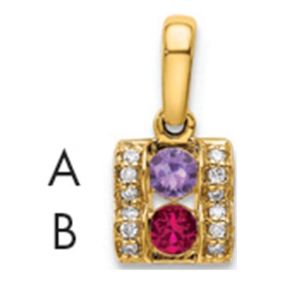 14K Yellow Gold Diamond Family Pendant