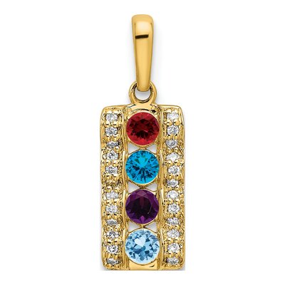 14K Yellow Gold Diamond Family Pendant – view 2