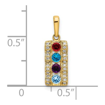 14K Yellow Gold 1/15 ct tw Diamond Family Pendant – view 5