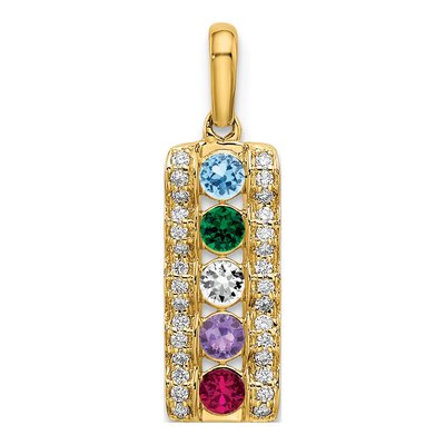 14K Yellow Gold 1/8 ct tw Diamond Family Pendant – view 2