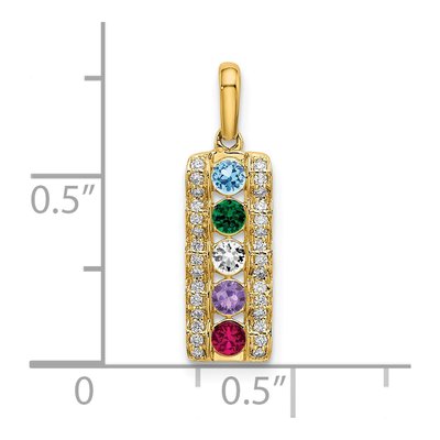 14K Yellow Gold 1/8 ct tw Diamond Family Pendant – view 5