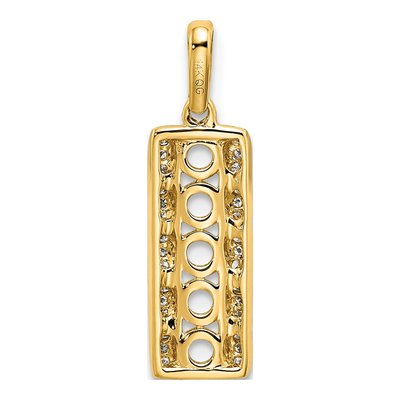 14K Yellow Gold 1/8 ct tw Diamond Personalized Family Pendant – view 4