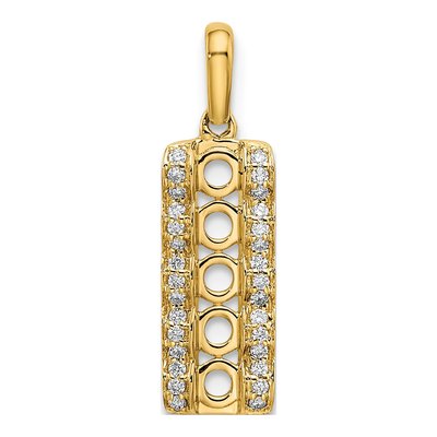 14K Yellow Gold 1/8 ct tw Diamond Personalized Family Pendant – view 6
