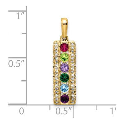 14K Yellow Gold 1/15 ct tw Diamond Family Pendant – view 5