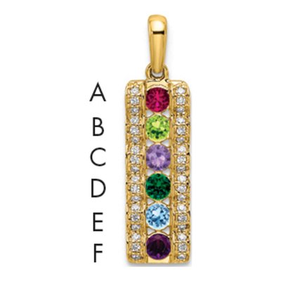 14K Yellow Gold 1/15 ct tw Diamond Family Pendant