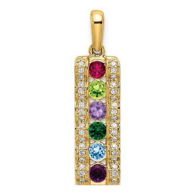 14K Yellow Gold 1/8 ct tw Diamond Family Set Pendant – view 2
