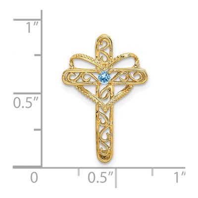 14K Yellow Gold Mother's Cross Pendant – view 4