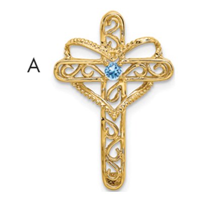 14K Yellow Gold Mother's Cross Pendant – view 5