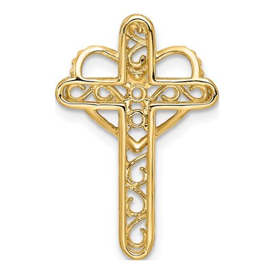14K Yellow Gold Cross Mother's Pendant Mounting – view 3