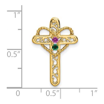 14K Yellow Gold Cross Mother's Pendant Mounting – view 4