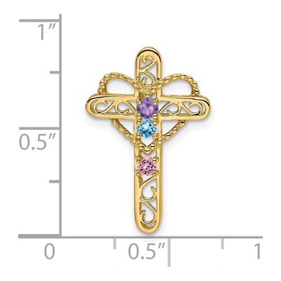 14K Yellow Gold Mother's Cross Pendant – view 4