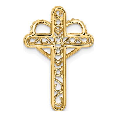 14K Yellow Gold 4-Stone Mother's Cross Pendant – view 3