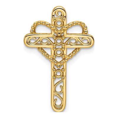 14K Yellow Gold 4-Stone Mother's Cross Pendant – view 6