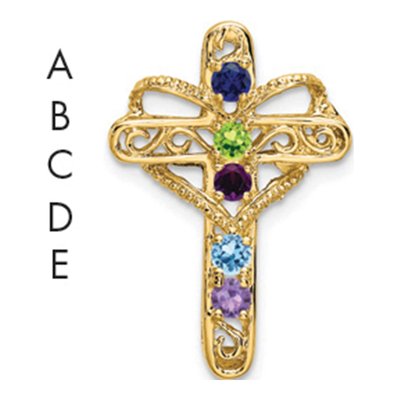 14K Yellow Gold Personalized Mother's Pendant Mounting – view 5