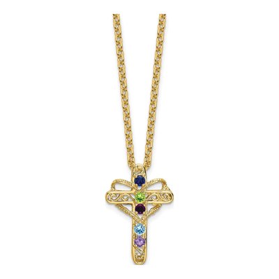 14K Yellow Gold Personalized Mother's Pendant Mounting – view 7