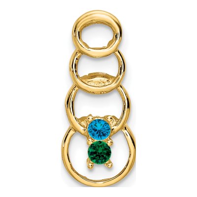 14K Yellow Gold 2-Stone Family Pendant Mounting – view 2